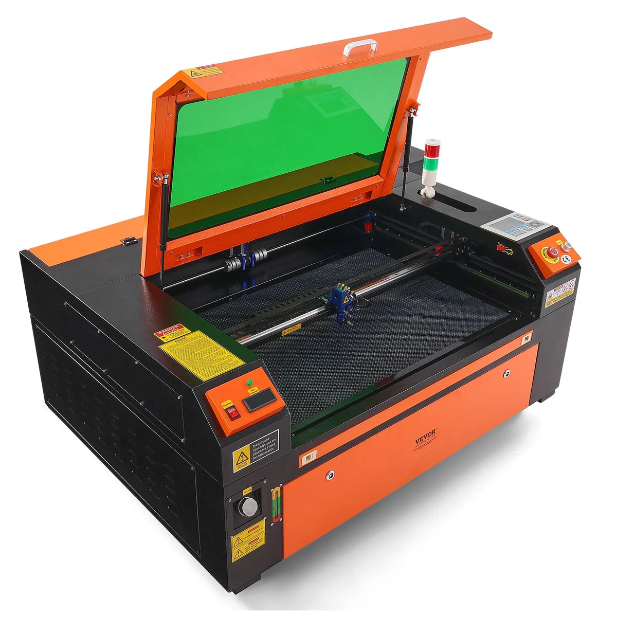 VEVOR 100 W CO₂ Laser Engraving and Cutting Machine 61 × 89 cm, up to 500 mm/s, Dual-Direction Air Assist, LightBurn, CorelDRAW, AutoCAD