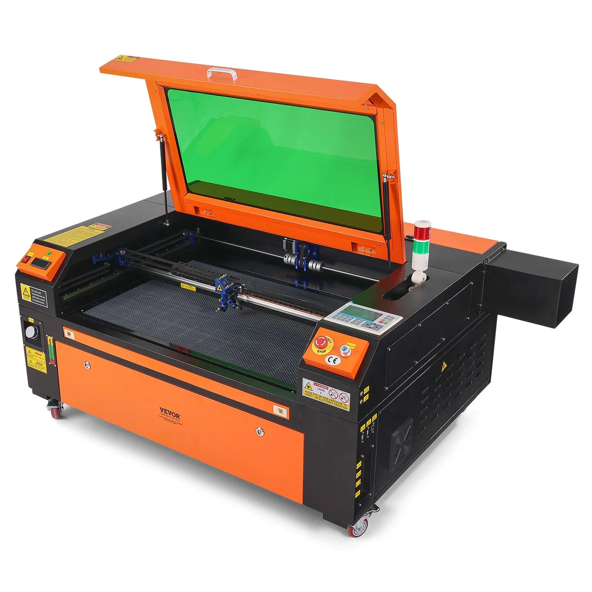 VEVOR 100 W CO₂ Laser Engraving and Cutting Machine 61 × 89 cm, up to 500 mm/s, Dual-Direction Air Assist, LightBurn, CorelDRAW, AutoCAD