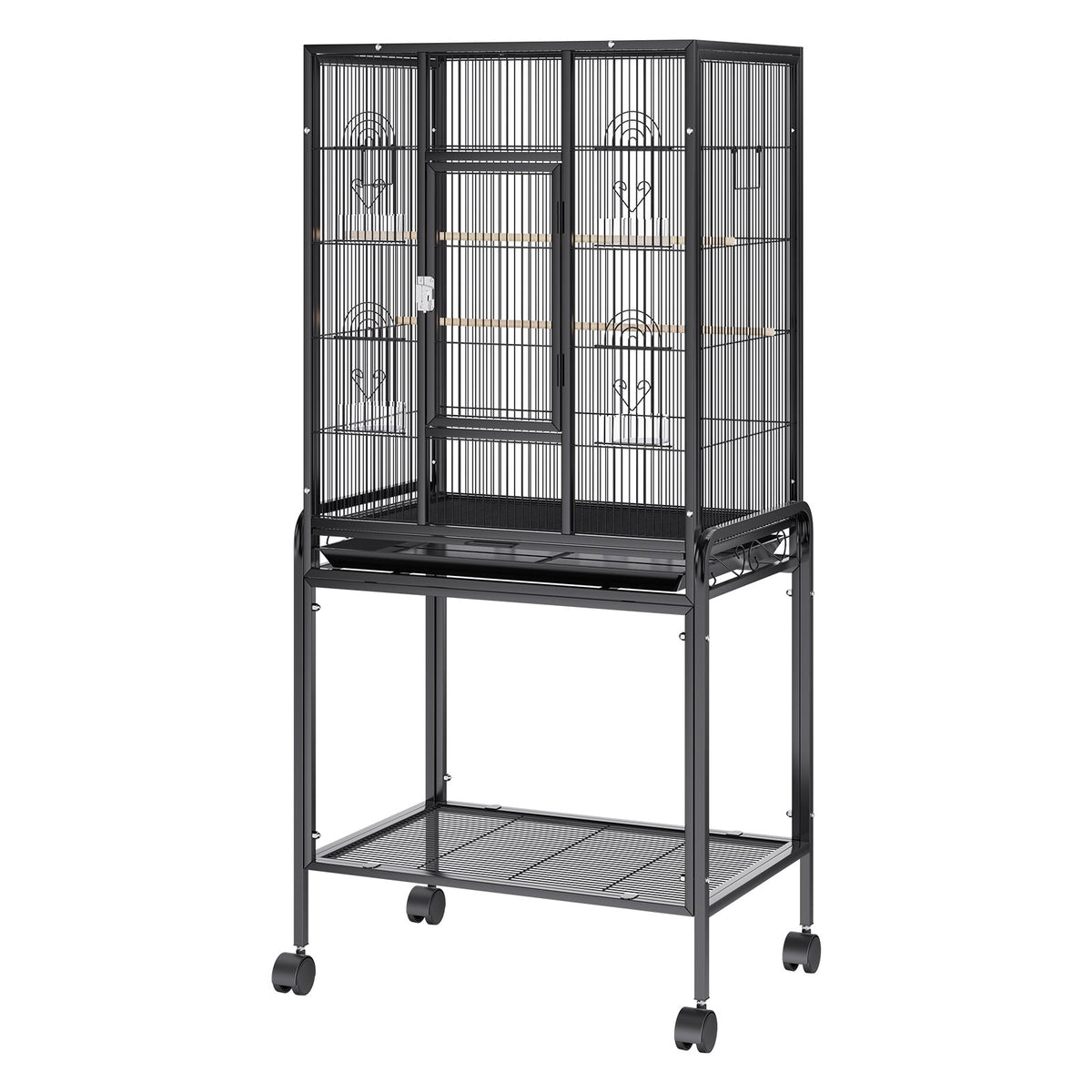 VEVOR Large Standing Bird Cage with Wheels, Carbon Steel, 137 cm