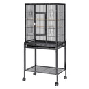 VEVOR 137 cm stāvošs liels putnu būris ar ritenīšiem, oglekļa tērauds