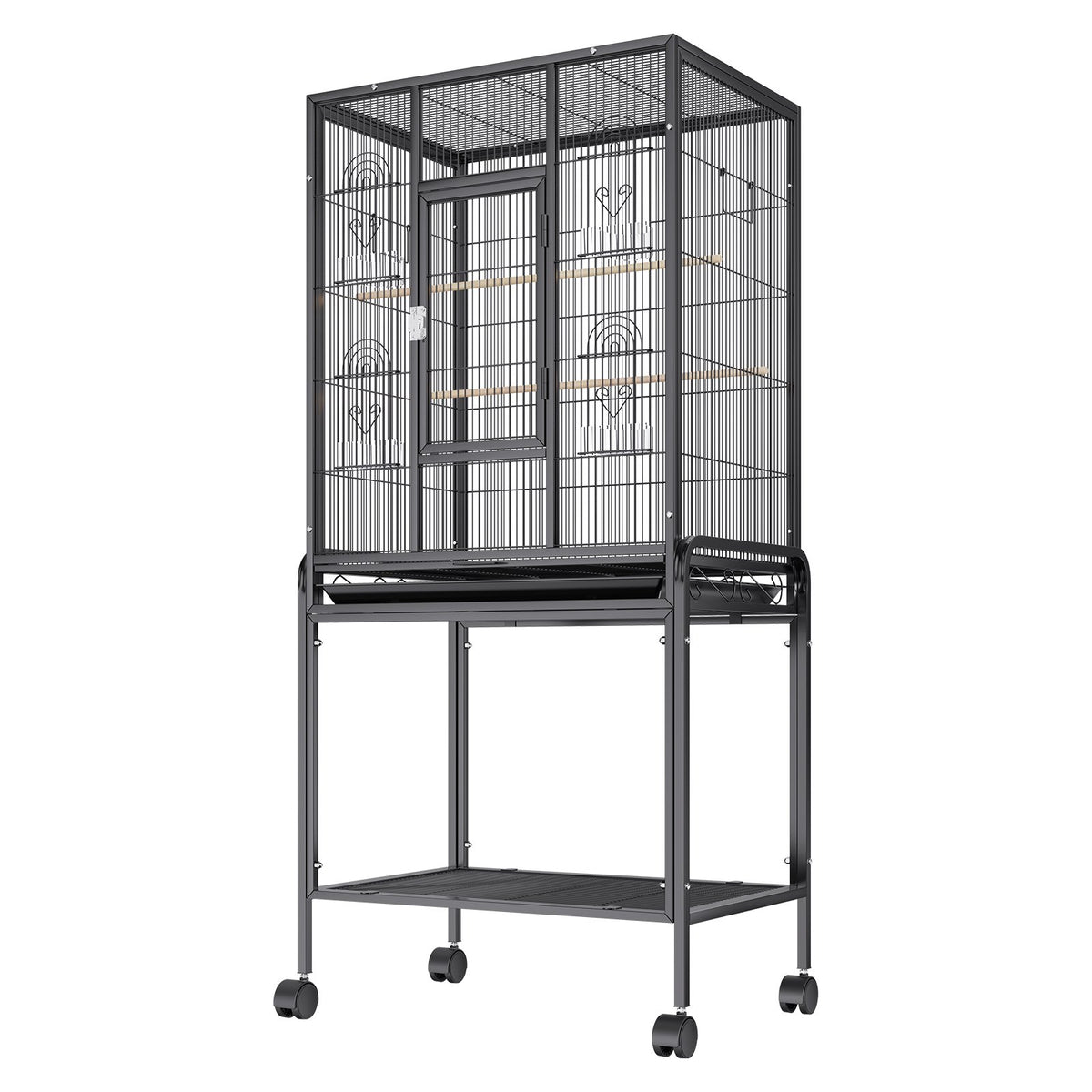 VEVOR Large Standing Bird Cage with Wheels, Carbon Steel, 137 cm