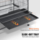 VEVOR 132 cm stāvošā liela putnu būris no oglekļa tērauda ar ritentiņiem un paplāti – piemērots viļņpapagaiļiem, nimfām, papagaiļiem un arām