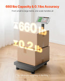 VEVOR digitālā platformas svari ar skaitļošanas funkciju, 300 kg maksimālā slodze, 50 g precizitāte, elektroniskie grīdas svari ar LB/KG, Tare, cenu kalkulatoru, AC/DC barošanu, piemēroti bagāžai, sūtījumiem un pasta pakām