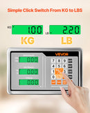 VEVOR digitālā platformas svari ar skaitļošanas funkciju, 300 kg maksimālā slodze, 50 g precizitāte, elektroniskie grīdas svari ar LB/KG, Tare, cenu kalkulatoru, AC/DC barošanu, piemēroti bagāžai, sūtījumiem un pasta pakām