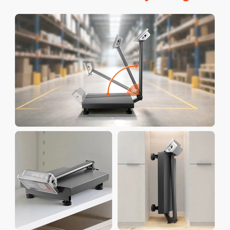 VEVOR digitālā platformas svari ar skaitļošanas funkciju, 300 kg maksimālā slodze, 50 g precizitāte, elektroniskie grīdas svari ar LB/KG, Tare, cenu kalkulatoru, AC/DC barošanu, piemēroti bagāžai, sūtījumiem un pasta pakām