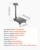 VEVOR digitālā platformas svari ar skaitļošanas funkciju, 300 kg maksimālā slodze, 50 g precizitāte, elektroniskie grīdas svari ar LB/KG, Tare, cenu kalkulatoru, AC/DC barošanu, piemēroti bagāžai, sūtījumiem un pasta pakām