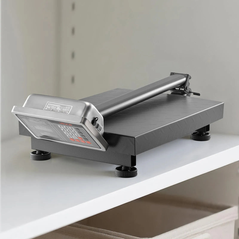 VEVOR digitālā platformas svari ar skaitļošanas funkciju, 300 kg maksimālā slodze, 50 g precizitāte, elektroniskie grīdas svari ar LB/KG, Tare, cenu kalkulatoru, AC/DC barošanu, piemēroti bagāžai, sūtījumiem un pasta pakām