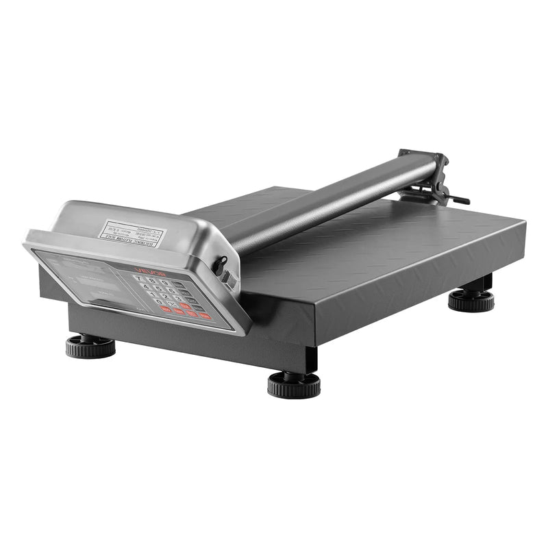 VEVOR digitālā platformas svari ar skaitļošanas funkciju, 300 kg maksimālā slodze, 50 g precizitāte, elektroniskie grīdas svari ar LB/KG, Tare, cenu kalkulatoru, AC/DC barošanu, piemēroti bagāžai, sūtījumiem un pasta pakām