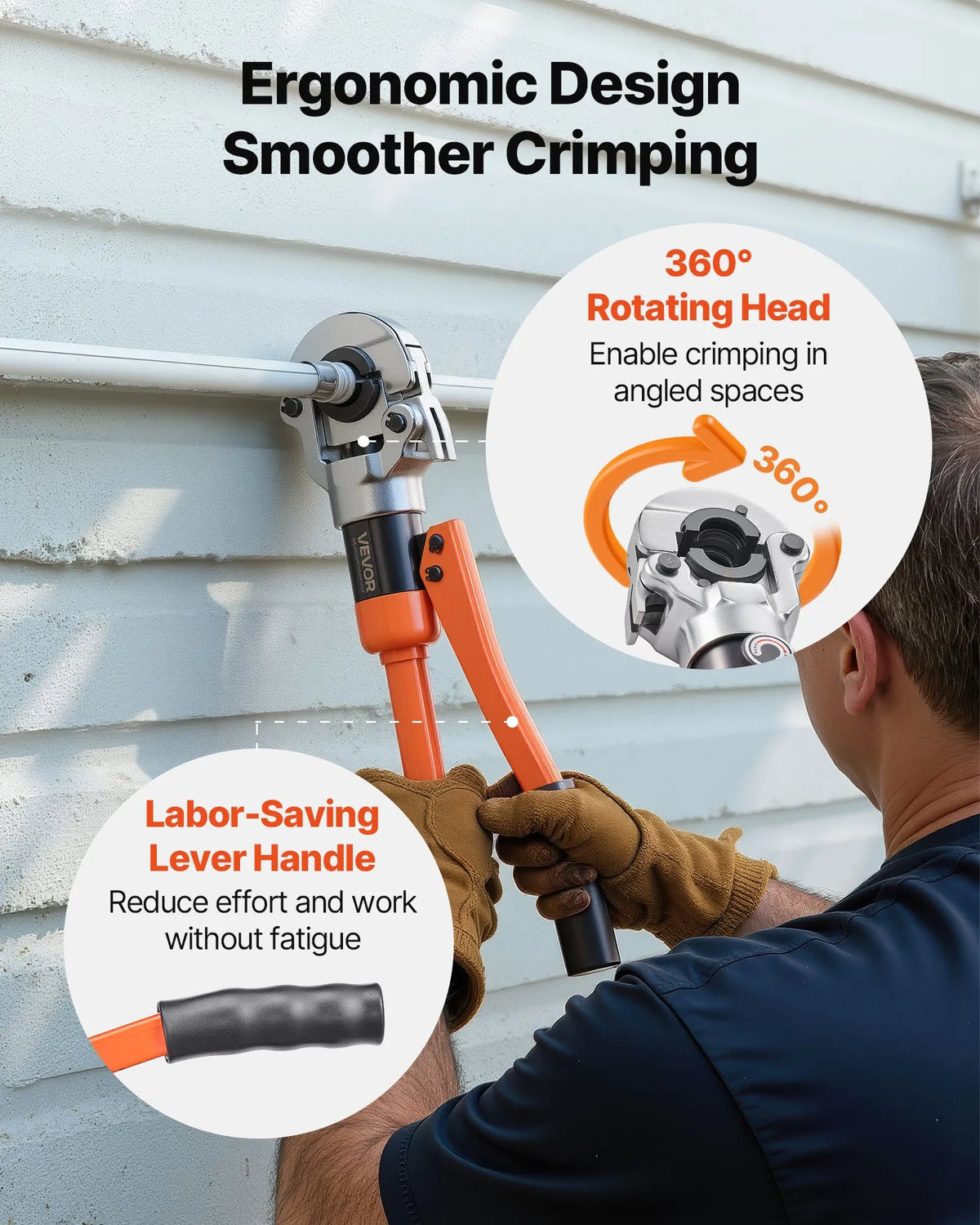 VEVOR Hydraulic Pipe Pressing Tool for PEX and Aluminium-Plastic Pipes, Presser with TH16, TH20, TH26 and TH32 Jaws, Includes Carrying Case, for Plumbing Repair and Installation
