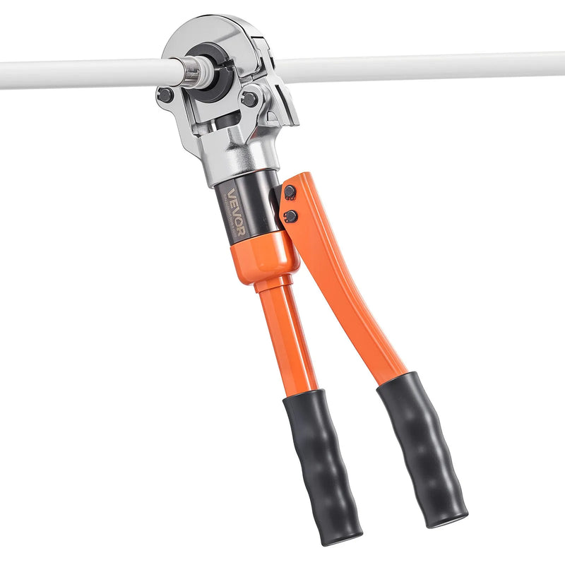 VEVOR hidrauliskais cauruļu presēšanas instruments, daudzfunkcionāls presētājs cauruļu veidgabaliem ar TH16, TH20, TH26, TH32 spīlēm PEX un alumīnija–plastmasas caurulēm, kā arī V12, V15, V18, V22, V28 spīlēm nerūsējošā tērauda caurulēm