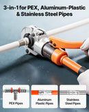 VEVOR hidrauliskais cauruļu presēšanas instruments, daudzfunkcionāls presētājs cauruļu veidgabaliem ar TH16, TH20, TH26, TH32 spīlēm PEX un alumīnija–plastmasas caurulēm, kā arī V12, V15, V18, V22, V28 spīlēm nerūsējošā tērauda caurulēm