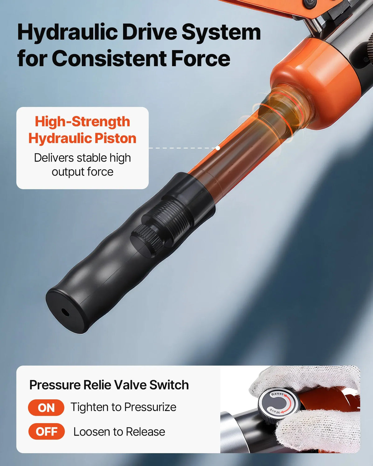 VEVOR Hydraulic Pipe Pressing Tool for PEX and Aluminium-Plastic Pipes, Pressing Jaws 16/20/25/32 mm, with Carrying Case, for Plumbing Installation and Repair