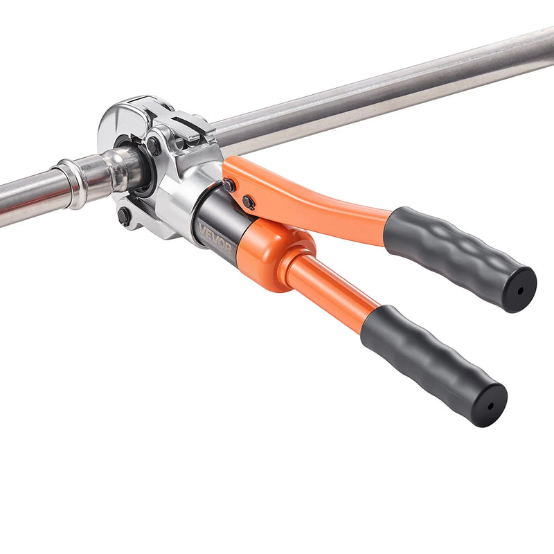 VEVOR hidrauliskais cauruļu presēšanas instruments nerūsējošā tērauda cauruļu veidgabaliem, presēšanas žokļi V12/V15/V18/V22/V28, ar pārnēsāšanas koferi, santehnikas montāžai un remontam