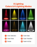 VEVOR 30W RGB kustīgās galvas LED skatuves prožektors, 8 gobo, 8 krāsas, DMX, skaņas vadība