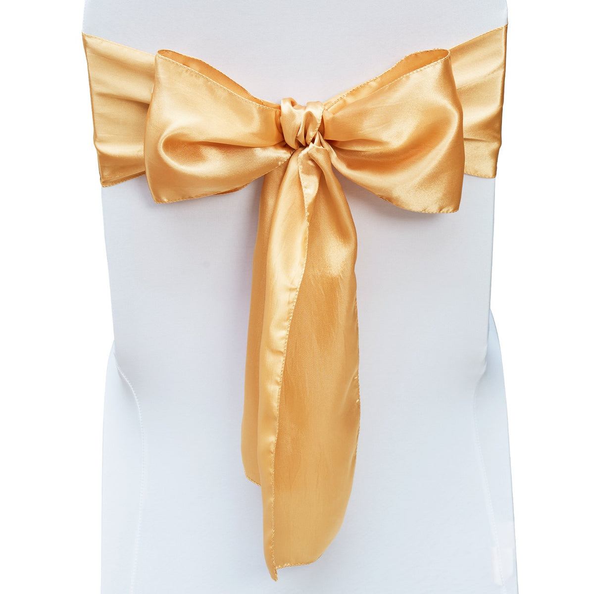VEVOR 50 Pcs Gold Stretch Spandex Chair Sashes Bows, Elastic Decorations for Weddings and Events