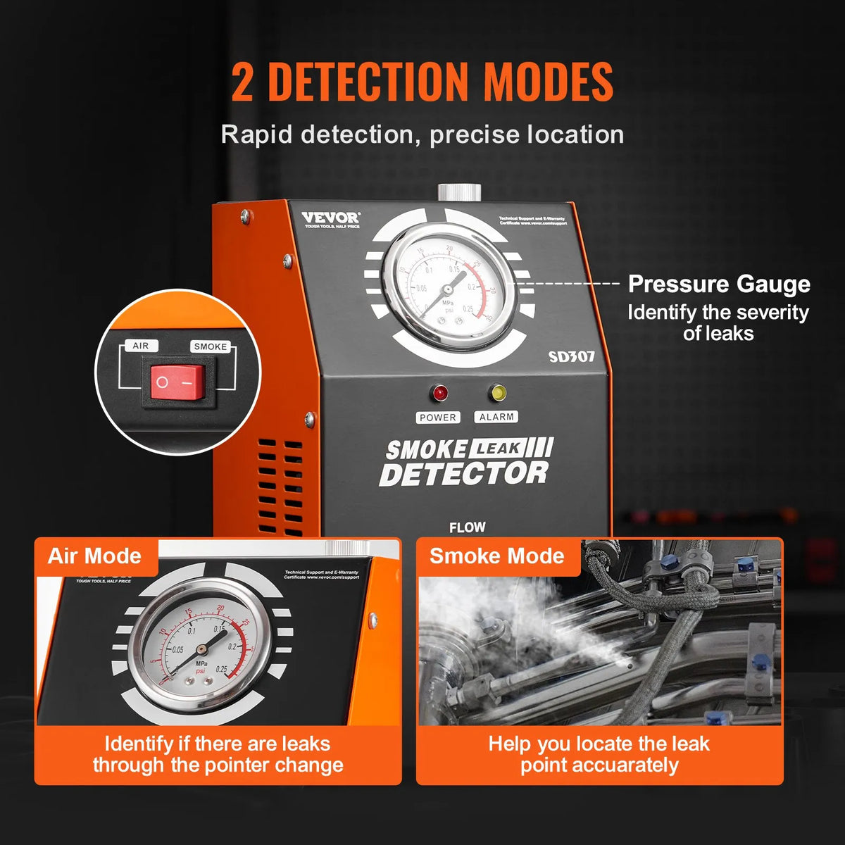 VEVOR Automotive Smoke Leak Detector with Built-in Air Pump for EVAP System
