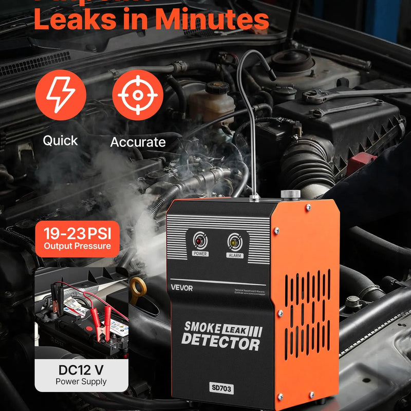 VEVOR automobiļu dūmu noplūdes detektors, 12 V, EVAP vakuuma diagnostikas testeris ar iebūvētu gaisa sūkni, divi darbības režīmi, automašīnām, motocikliem, kravas auto, laivām un kvadricikliem