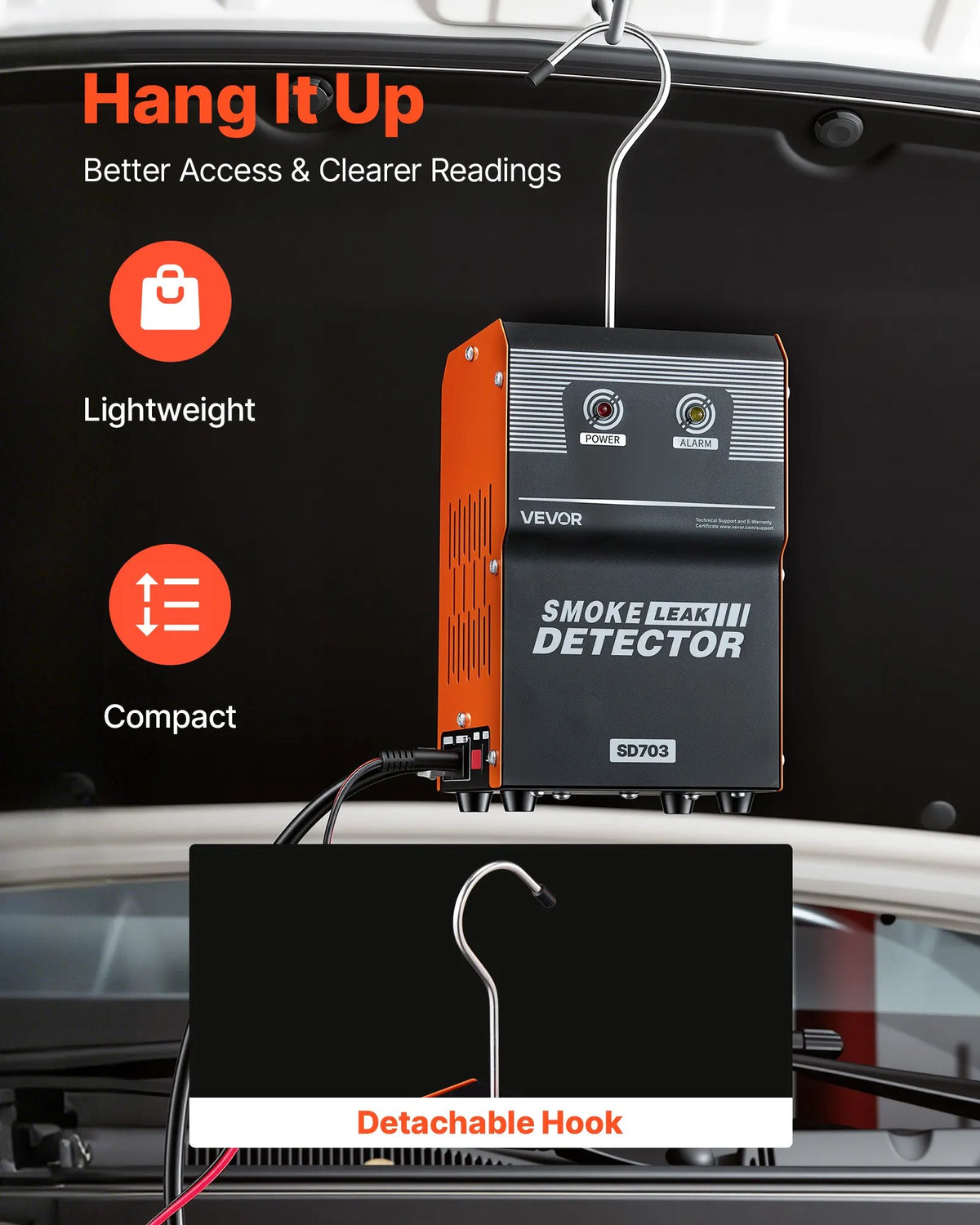 VEVOR Automotive Smoke Leak Detector, 12 V, EVAP Vacuum Diagnostic Tester with Built-in Air Pump, Dual Operating Modes, for Cars, Motorcycles, Trucks, Boats and ATVs