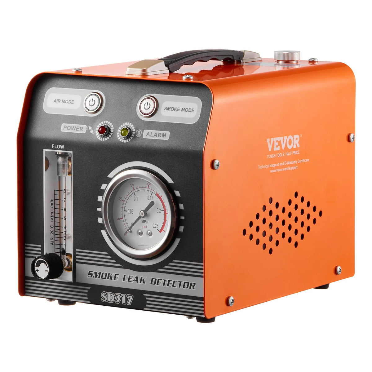 VEVOR Automotive Smoke Leak Detector with Built-in Air Pump, Pressure Gauge and Flow Meter, Dual-Mode EVAP Diagnostic Test Equipment for Vacuum, Fuel and Pipe System Inspection