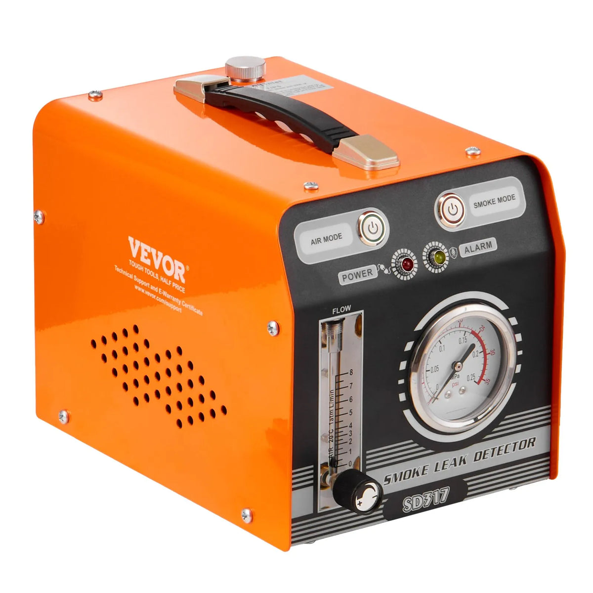 VEVOR Automotive Smoke Leak Detector with Built-in Air Pump, Pressure Gauge and Flow Meter, Dual-Mode EVAP Diagnostic Test Equipment for Vacuum, Fuel and Pipe System Inspection