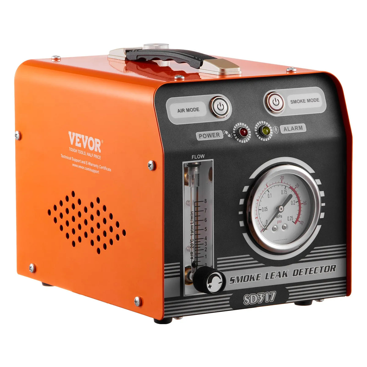 VEVOR Automotive Smoke Leak Detector with Built-in Air Pump, Pressure Gauge and Flow Meter, Dual-Mode EVAP Diagnostic Test Equipment for Vacuum, Fuel and Pipe System Inspection