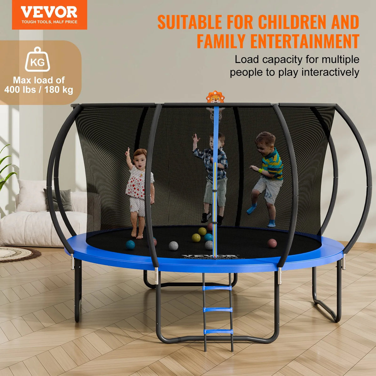 VEVOR Outdoor Trampoline with Safety Net, 366 cm