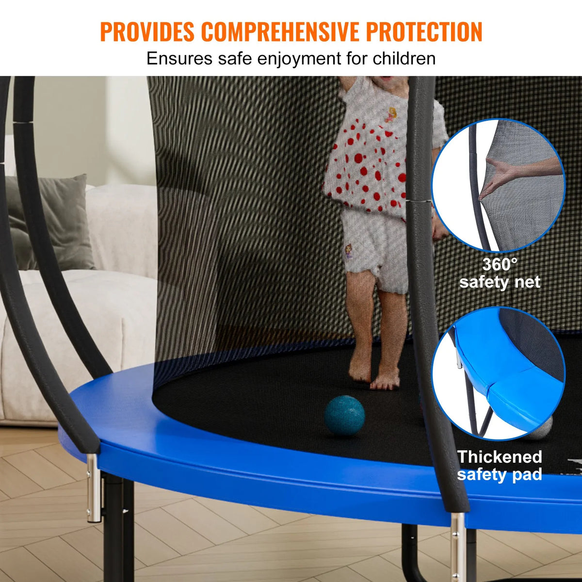 VEVOR Outdoor Trampoline with Safety Net, 366 cm