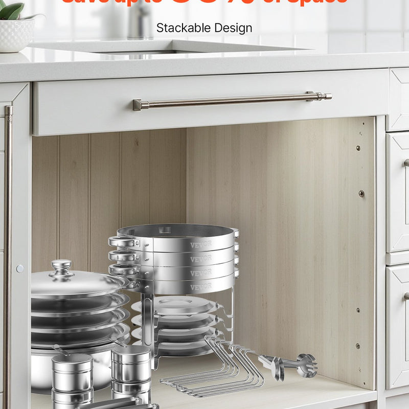 Nerūsējošā tērauda bufetes ēdienu sildītāju komplekts, apaļi trauki, 4 gab., 4,7 L katrs