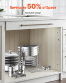 Nerūsējošā tērauda bufetes ēdienu sildītāju komplekts, apaļi trauki, 4 gab., 4,7 L katrs