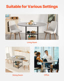 VEVOR apaļais ēdamgalds, Ø120 cm, koka galds 4–6 personām, mūsdienīga dizaina ēdamistabas mēbele ar metāla kājām un glabāšanas plauktu, pelēks (tikai galds)