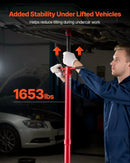 VEVOR auto pacēlāja balsta statīvs 0,75 t, regulējams augstums 1320–2032 mm, ar gultņotu rokturi un kājas pedāli, stabila pamatne, transportlīdzekļu komponentu atbalstam - ZEMLETES.LV