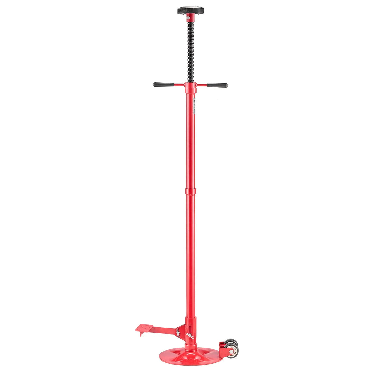 VEVOR apakšpacēlāja atbalsta statīvs 0,75 t, regulējams 1320–2032 mm, ar 2 riteņiem, gultņots rotācijas rokturis un kājas pedālis, stabila pamatne, transportlīdzekļu komponentu atbalstam - ZEMLETES.LV