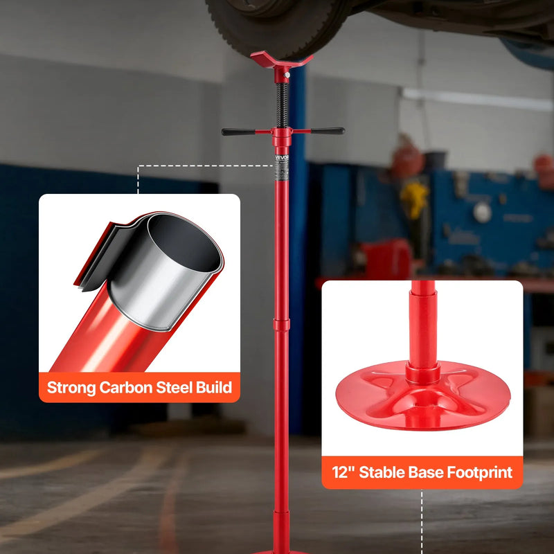 VEVOR auto pacēlāja balsta statīvs 0,75 t, regulējams augstums 1372–2130 mm, ar gultņotu rokturi un pašbloķējošu vītņstieni, stabila pamatne, transportlīdzekļu komponentu atbalstam - ZEMLETES.LV