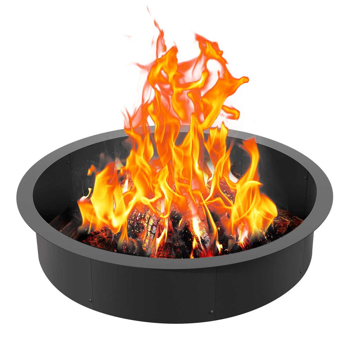 VEVOR Round Fire Ring – 102 cm Outer / 91 cm Inner Steel Insert for DIY Fire Pit