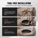 VEVOR apaļš ugunskura gredzens - 102 cm ārējais / 91 cm iekšējais tērauda ieliktnis DIY ugunskura vietai