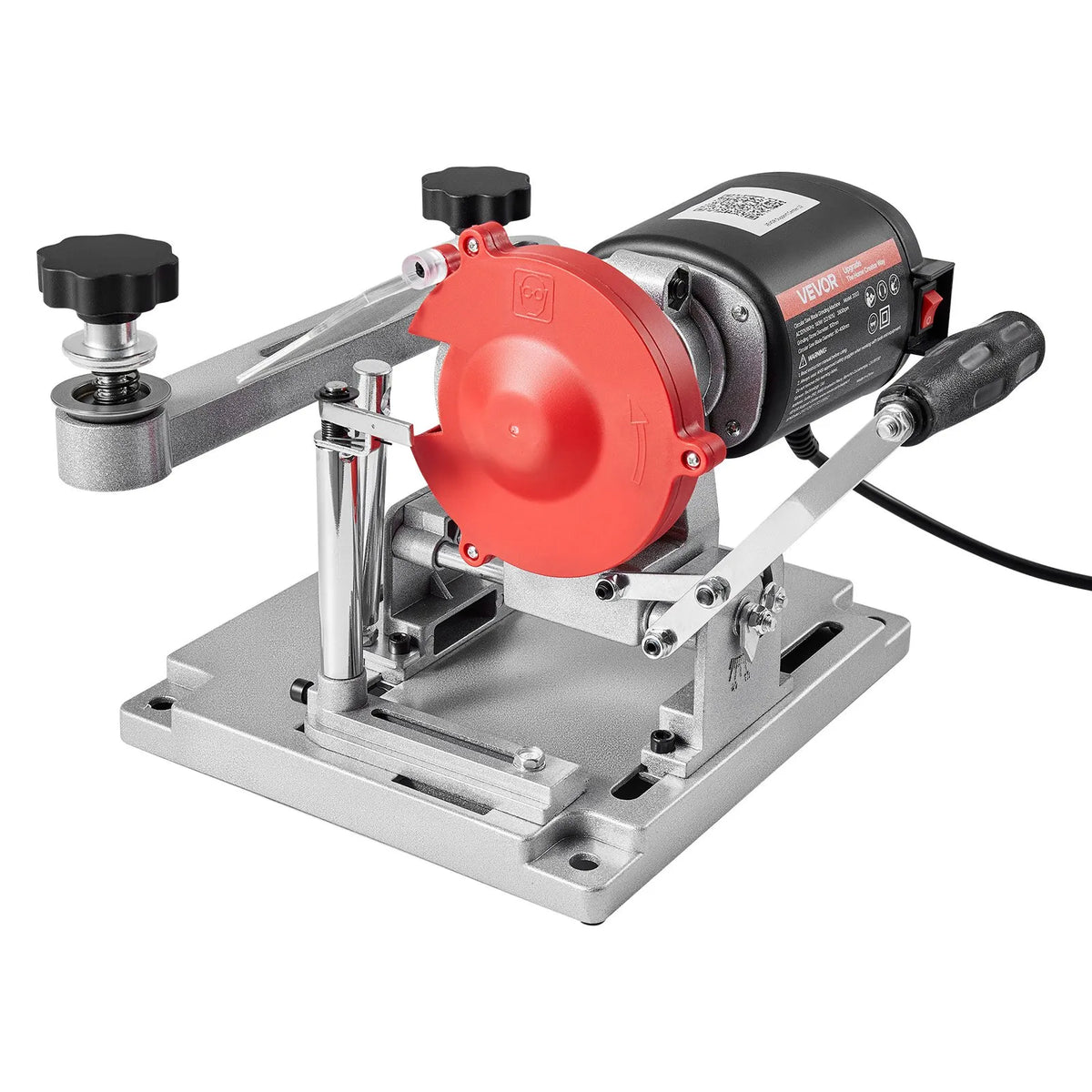 VEVOR ripzāģa asmeņu asināšanas iekārta 140 W 5700 apgr./min ar 100 mm keramikas un dimanta slīpripām, piemērota 90–400 mm diametra ripzāģa asmeņiem - ZEMLETES.LV
