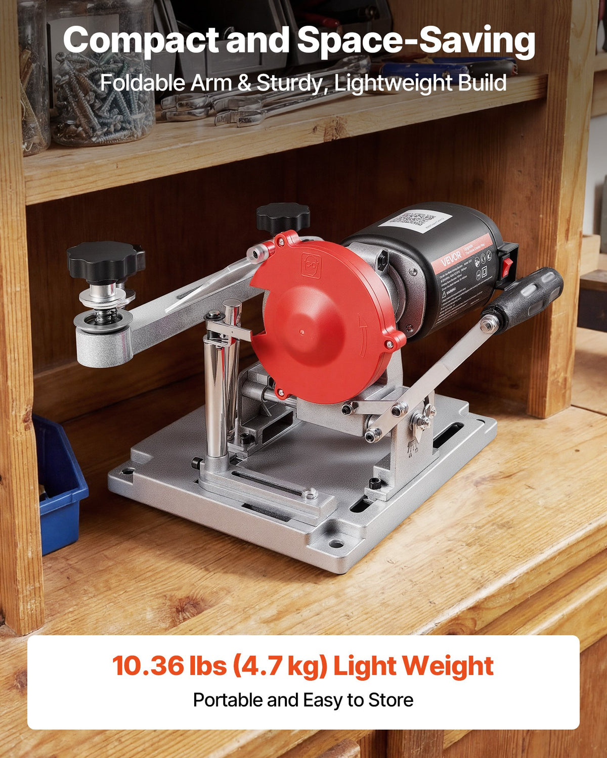 VEVOR ripzāģa asmeņu asināšanas iekārta 140 W 5700 apgr./min ar 100 mm keramikas un dimanta slīpripām, piemērota 90–400 mm diametra ripzāģa asmeņiem - ZEMLETES.LV