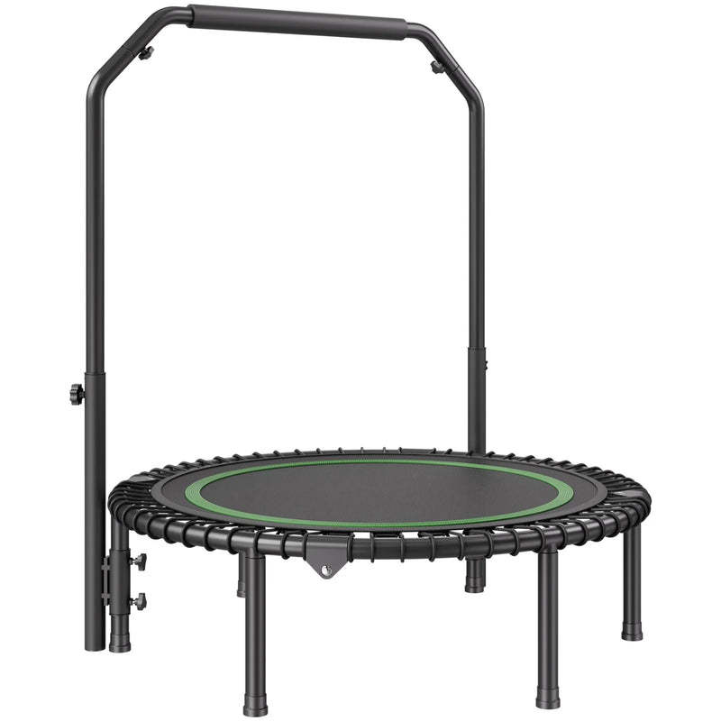 Saliekams mini fitnesa batuts 102 cm pieaugušajiem ar rokturi treniņiem