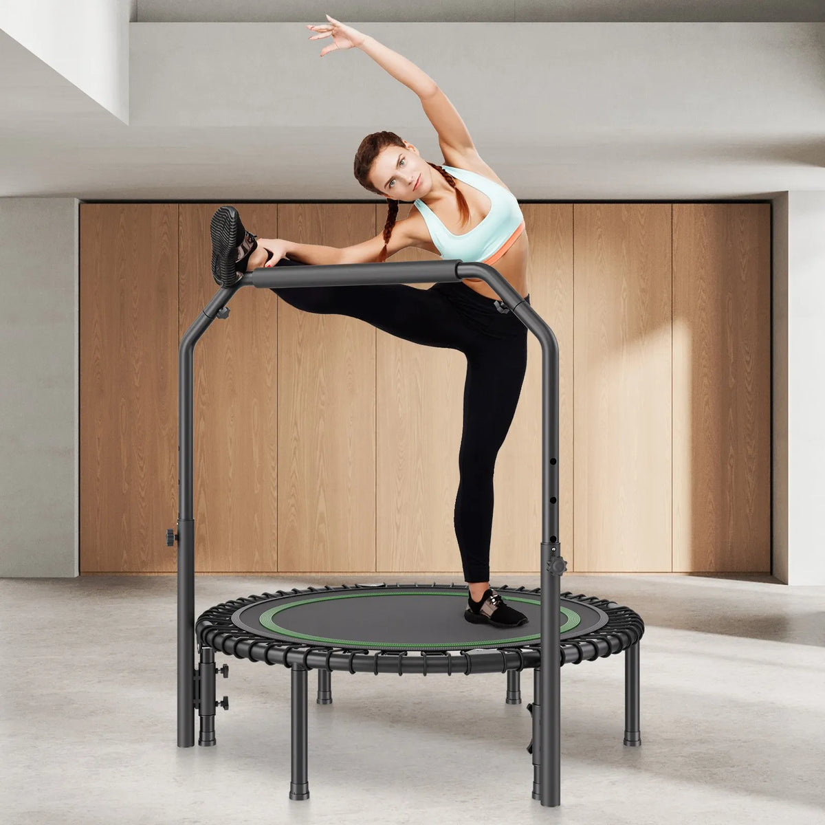 VEVOR Foldable Fitness Trampoline 102 cm with Handle for Adults, up to 150 kg, Indoor