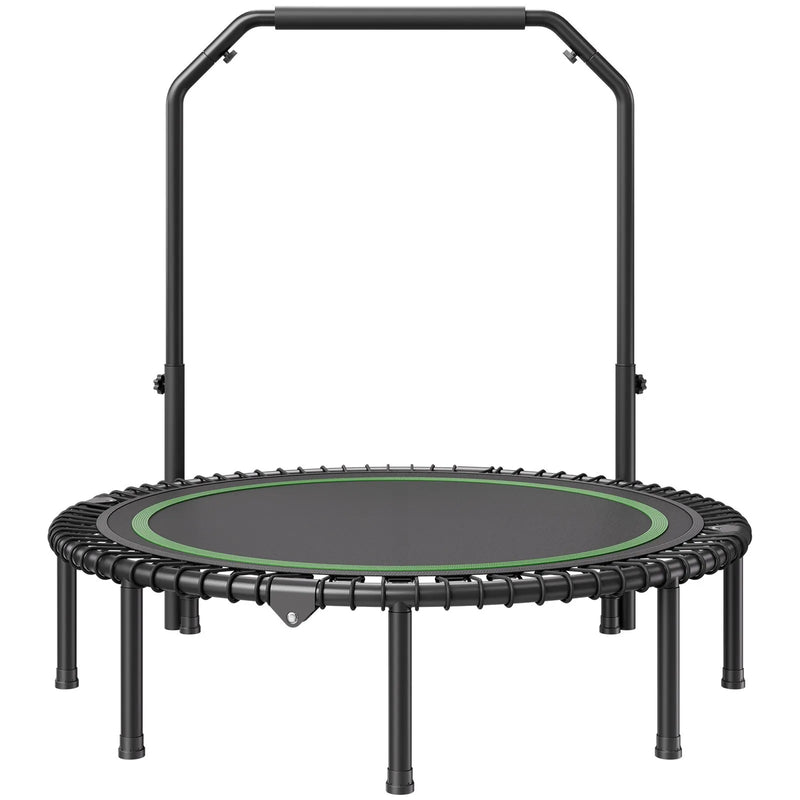 Saliekams mini fitnesa batuts 130 cm pieaugušajiem ar rokturi treniņiem