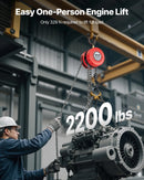 VEVOR manuālais ķēdes pacēlājs, 1 t, G70 cinkota ķēde, 2,44 m pacelšana, sarkans