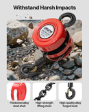 VEVOR manuālais ķēdes pacēlājs, 1 t, G70 cinkota ķēde, 2,44 m pacelšana, sarkans