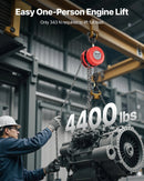 VEVOR Rokas ķēdes pacēlājs ar 2 tonnu celtspēju, manuālais ķēdes bloks ar uzlabotu G70 cinkotu ķēdi, 3 m pacelšanas augstumu, smagsvara trīša pacēlājs garāžām, noliktavām un mehāniskajām darbnīcām, sarkanā krāsā