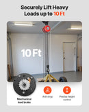 VEVOR Rokas ķēdes pacēlājs ar 2 tonnu celtspēju, manuālais ķēdes bloks ar uzlabotu G70 cinkotu ķēdi, 3 m pacelšanas augstumu, smagsvara trīša pacēlājs garāžām, noliktavām un mehāniskajām darbnīcām, sarkanā krāsā