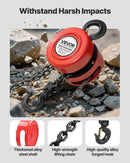 VEVOR Rokas ķēdes pacēlājs ar 2 tonnu celtspēju, manuālais ķēdes bloks ar uzlabotu G70 cinkotu ķēdi, 3 m pacelšanas augstumu, smagsvara trīša pacēlājs garāžām, noliktavām un mehāniskajām darbnīcām, sarkanā krāsā