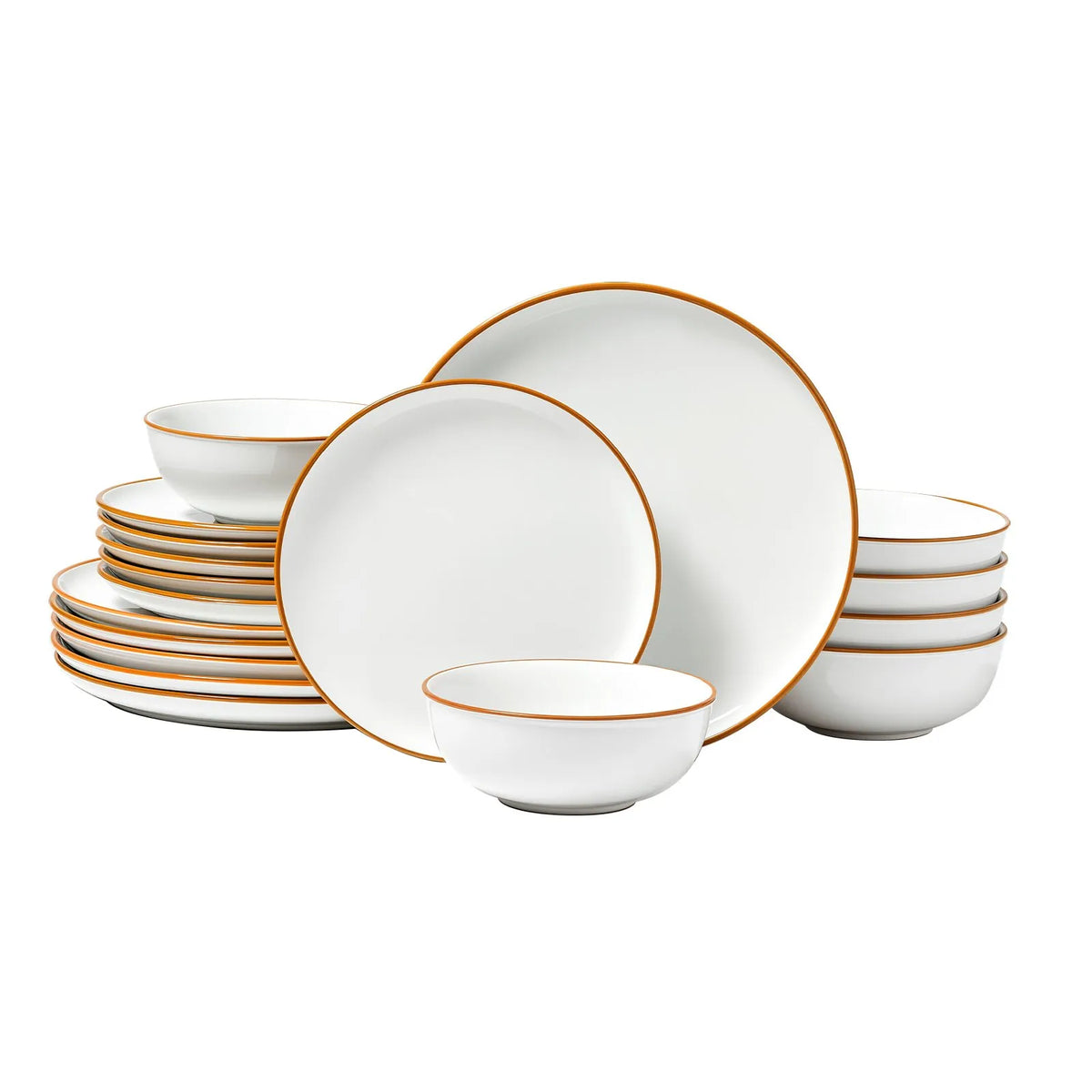 VEVOR keramikas trauku komplekts 6 personām, apaļi šķīvji un bļodas, balts, der trauku mašīnai un mikroviļņu krāsnij