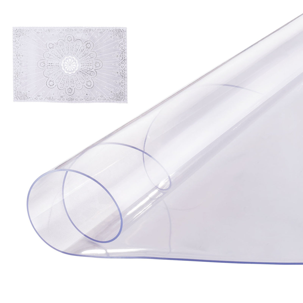 VEVOR PVC Round Table Cloth Ø 107 cm, 2 mm, Transparent, Water-Resistant