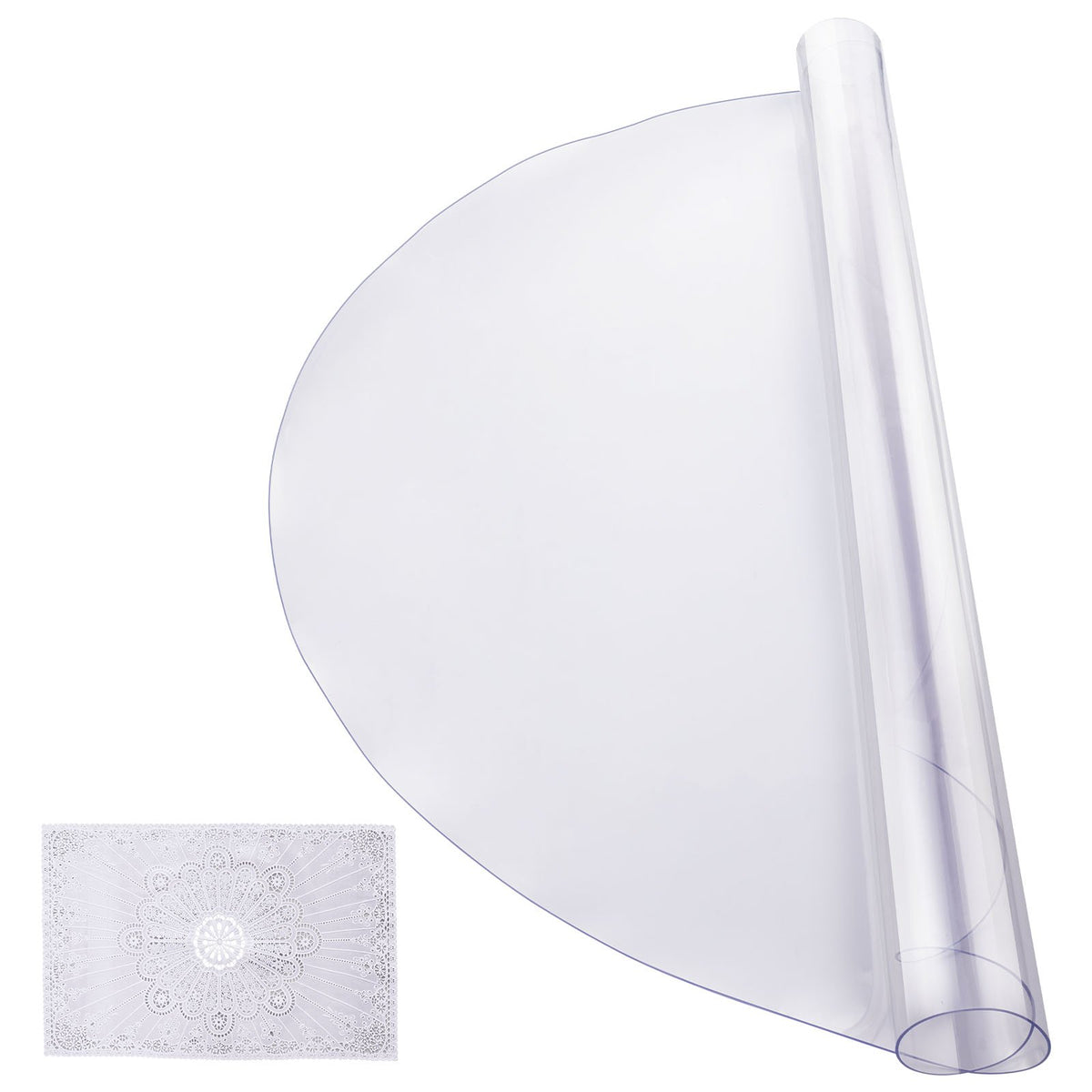 VEVOR PVC Round Table Cloth Ø 107 cm, 2 mm, Transparent, Water-Resistant