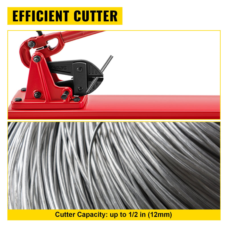 VEVOR 610 mm galda tipa presēšanas un griešanas instruments trosēm un stieplēm