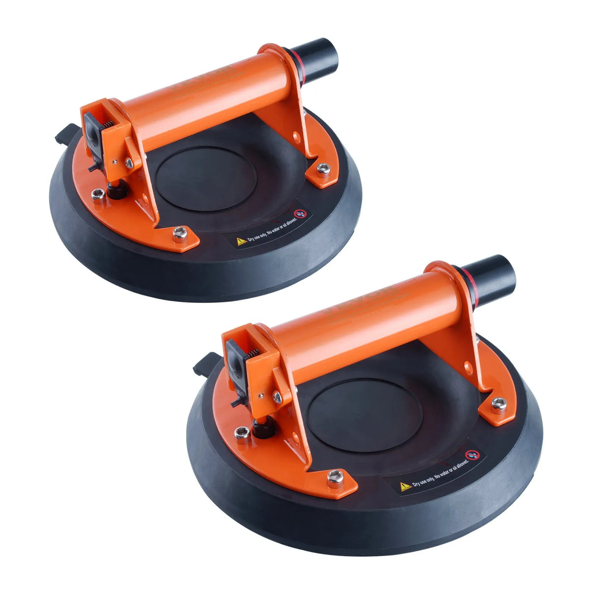 VEVOR Glass Vacuum Suction Cup Kit, 20.3 cm, 2 Pieces, 279 kg Load Capacity, with Steel Handle and Carrying Case, Industrial Heavy-Duty Glass Lifter for Moving Glass, Granite, Tiles, Metal and Wood Surfaces
